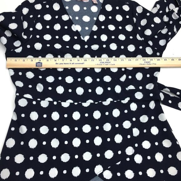 Laurie Felt Women's Black and White Blouse Wrap Top Long Sleeves Medium - Picture 5 of 10